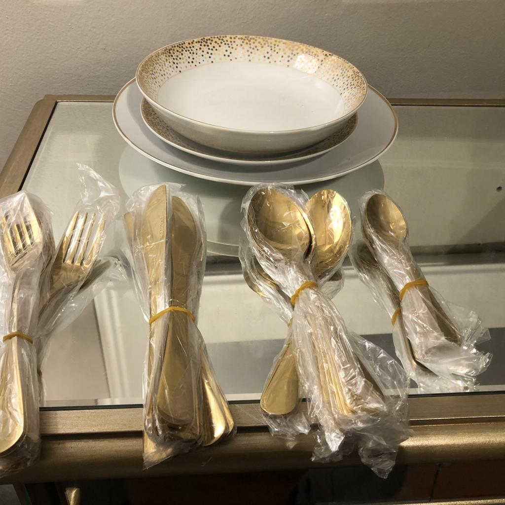 Waterside gold sparkle dinner on sale set