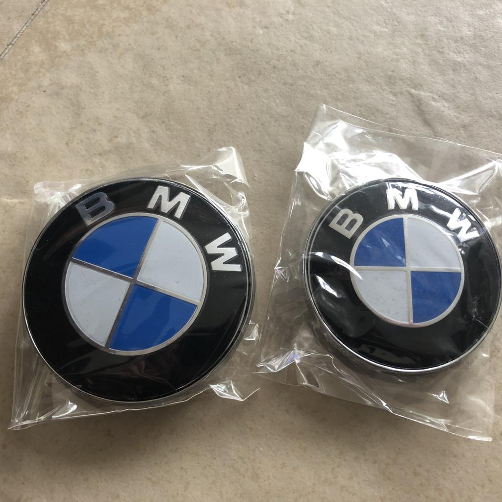 BMW Emblem Logo 74mm für Motorhaube in schwarz/gold Neu