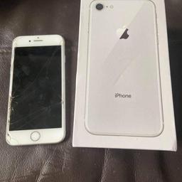 iPhone 8, 64gb, locked to O2. Smashed screen and chip in back but works fine.