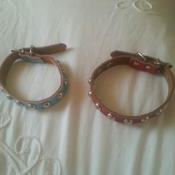 TWO MEDIUM SIZED DOG COLLARS....ONE BLUE.....ONE RED....BRAND NEW....ONLY £3 THE PAIR....PICK UP ....ACCRINGTON.