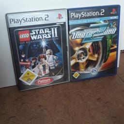 Verkaufe hier 2 gut erhaltene PS 2 Spiele mit den Titeln.
Star Wars 2 Die klassische Trilogie 
Need for Speed Underground 2
Der von mir angegebene Preis ist pro Spiel gerechnet.