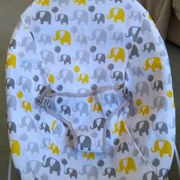 elephant print baby bouncer in good clean condition. cash on collection. no offers
