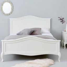 New Olivia Wooden Bed frame in white.

Brand new and in the box,
This elegantly styled wooden bed is all about the curves, as the attractively shaped headboard and footboard is echoed by the matching profile of the base panel and the classic cabriole legs.

Dimensions:
Double 4ft 3, Height 110cm, Width 145cm, Length 198 cm.

RRP £349.99

Collection from Droylsden or can deliver locally for a small charge