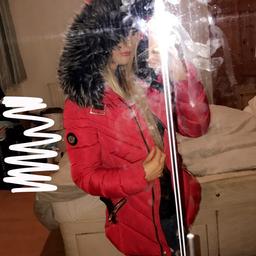 Red fur coat comes with a belt. Looks so mice on but I haven’t wore in a while as I got a new coat. Size small 6-8. Bought from a shop in Liverpool for £80 xx