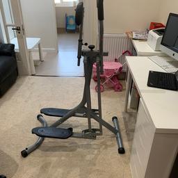 Hardly used HOMCOM Air Walker Cross Trainer Exercise Machine

Full functional

Doesnt take too much space

Easy to move about

Small rip on rest cushion