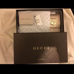 Real GUCCI purse wallet - Champagne Gold. 19 x 11 x 3 cm. GG Heart.