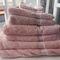 Used but in good condition, set of Pink Towels- 2 x Bath sheets, 2 x Bath towels, 2 x Hand towels and 2 x Flannels.

Buyer collects with social distancing which we will arrange. Cash only please.