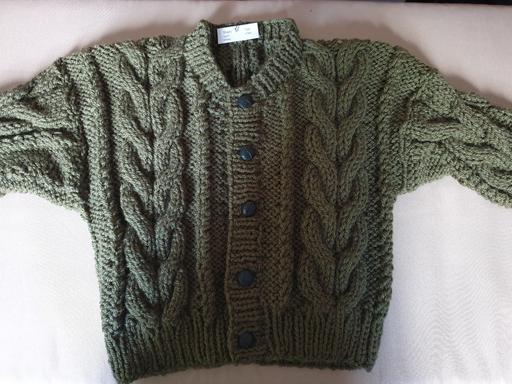 Buy & Sell West Midlands Solihull - Photos for Cardigan & Hat 12/15m Aran Set Boy's KHAKI