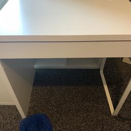 ***Collection only Essington***

Ikea Micke desk, in good condition aside from my son has decided it’s ok to write on the underside of the drawer where we couldn’t see. Picture shown it’s faint but it’s there.