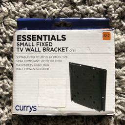 Currys essentials brand new in box TV wall bracket for TVS from 10” to 26”. Cash on collection.