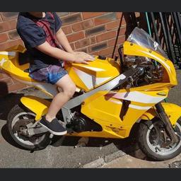 Big size pocket bike not mini moto needs carb clean was running before but in storage was stored in a dry place so no water damage no offers