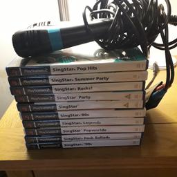 10 Singstar games for PS2. Comes with to Mics. All i good condition.
