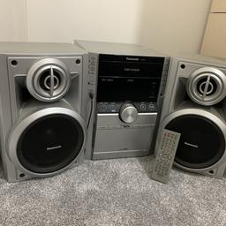 Panasonic hifi system with speakers and remote control. Radio, 5 CD player, tape and music port for connection to your phone. Perfect working order. Collection from BD9. Can deliver locally.