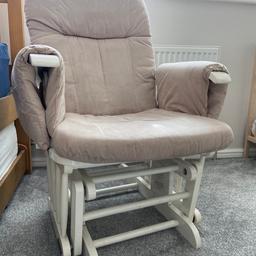 Great feeding/ rocking chair. Complete with matching stool too. Collection only