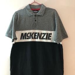 Mens T Shirt Mckenzie New Medium Size (Black, Grey & White)