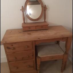 With stool and mirror