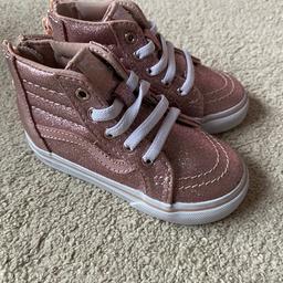 Vans trainer boots in pink sparkle. Never worn size 5.5