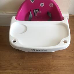 This item is in very good condition and useful for babies to sit and relax while eating food. It can be attached to a chair and it is safe. There are some stickers on it but not many. The seat belts are secure and it doesn’t have any damage.
