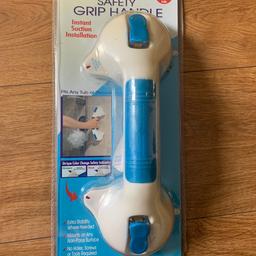 Idea works safety grip handle

Instant suction installation
No holes, screws or tools required 
Mounts on any non- porous surface
Extra stability where needed
Fits any tub or shower