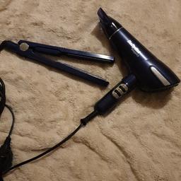 New condition, hardly used as I had the same in the bronze
This has been a great set, I had no heat damage or split ends after straightening and drying hair around twice weekly. 

Navy blue colour
Dryer can be temperature controlled with a cool shot 
Straighteners have variable heat settings