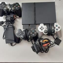 PS2 with 45 games and 3 controllers,all cables and card as well.Good condition,fully working.