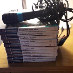10 singstar with 2 mics for PS2.