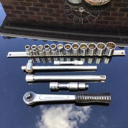 1/2” metric sockets, ratchet and adapters