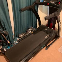 Selling my treadmill In good used condition only selling as I haven’t used it in a long time 
Everything is fine and works perfectly just the screen is a bit bubbled but that does affect the use as the screen works perfect and one button is missing but that does not affect use as you can change the speed on the screen 

Is very heavy and big so will need a big vehicle and more than one person to carry as I’ve just had an operation so cannot lift