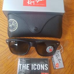 Brand New Boxed with Tag - Ray-Ban Wayfarer Model No: RB2140

Polarized with a P 

Black Wayfarer with a green tint lense 

Size: 54 / 22 

Unisex 

Comes with box, leather case, booklet and duster 

Perfect for the summer, grab a bargain! 

Can deliver in London or collection from East Finchley / Highgate. 

Thanks for looking :)