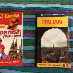 2 easy to understand language books. AA Italian travel companion and AA Spanish phrase book