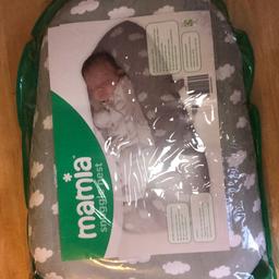 Mamia snuggle nest
Suitable for babies 0-6 months of age 
Size 61 x 43 x 11cm approx 
Perfect condition as only used once. Bought a sleepyhead so didn’t end up needing this item 
I bought it for £19.99 from Aldi and willing to sell for £5.00 
Collection NW2 (Cricklewood)