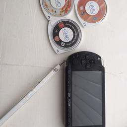 First model of the PSP bought this on launch night from game station works perfectly comes with power cable and two games and a umd also a memory card 
Games are grand theft auto and rainbow six 
The umd is blade