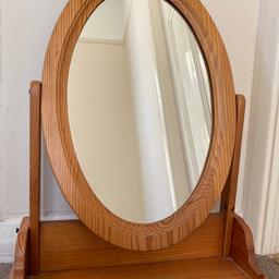 Solid wood frame. Mirror in Perfect condition - no marks or scratches on mirror
- Length 41.5cm base
- Height 50.5cm
Easy Removable mirror so can paint the wood any colour you wish
Pick up only - near Streatham