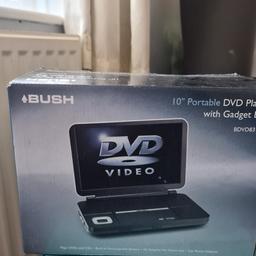 10 inch Bush Portable DVD Player come complete in original packaging and carry case come with remote good condition sold as seen collection only. plays DVDs only