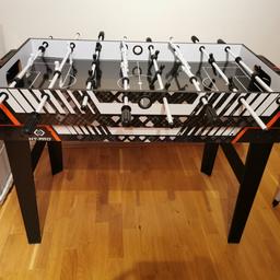 Strong and sturdy cabinet construction.
4-in-1 game table is complete with all accessories: 1 power puck with USB charger cable, pool balls and cues, table tennis balls and bats. Not foldable.
Junior table.
For indoor use.
Suitable for 5 years and over.
Size L124, W60, H81cm.
Weight 23.1kg
BOUGHT AS PRESENT FOR MY DAUGHTER HENCE WHY ASSEMBLED BUT PLAYED ONCE ONLY. I CAN DISMANTLE AS STILL HAVE THE BOX FOR IT.
RRP£99.99 SELLING FOR £80
COLLECTION ONLY