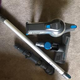 3 months old Vax Vacuum cleaner.
I received a new one from my parents.
It is not the fastest vacuum but does her job on carpet and hard floor.
The brush since bought it stops sometimes and starts again.
Is in very good condition and charged ready to use.
We paid 75 pounds new.