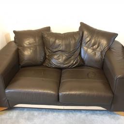 Brown leather sofas. 2 seater and a chair. Need to be collected soon because new sofas are coming tomorrow.