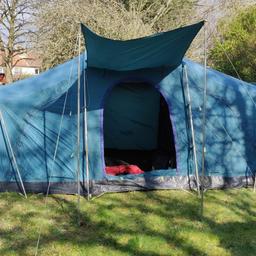 nice tent plenty of room and standing space has porch canopy easy to put up looks modern and clean  ready to take camping all poles in extra bag