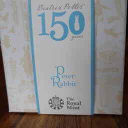 rare 2016 peter rabbit silver proof 50 pence coin, 
complete as issued by royal mint
collection only