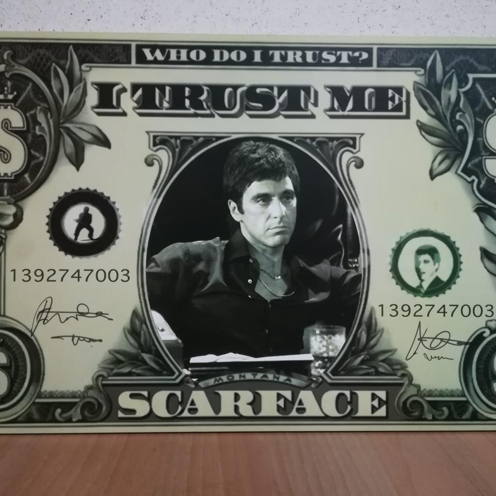 Quadro Scarface Tony Montana Dollaro in 40055 Castenaso für € 25
