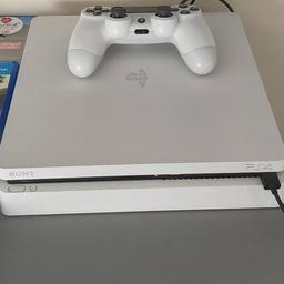 Ps4 slim , glacier white , 500gb , with controller and 3 games all cables and box £200 Ono,  collection only