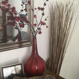 Lovely big and heavy vase with twig flowers