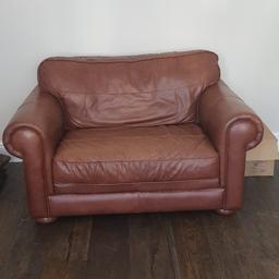 chestnut 2 seater armchair..
width 57inches
depth 41inches
height 26cm inches

would make a lively bay or bedroom piece.

I have the matching 4 seater if anyone is interested in both.