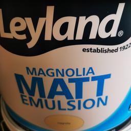 Unopened 10 litres, Leyland Magnolia Emulsion. I have 2 to sell, £7 each. 