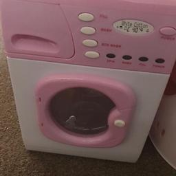 Kids toy washing machine, medium in size. 

Spinning washing sounds, on and off light and drum sounds.

Barely used, considered mint condition, my niece is just too old for it now. 

Collection Monk Bretton S71 or happy to ship for an additional £4.20