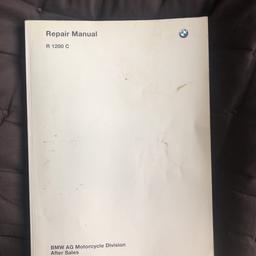 BMW r1200c genuine repair manual. BMW factory motorcycle repair manual in good condition. As used by dealer to carry out repairs