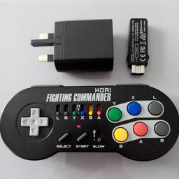 Hori fighting commander wireless contoller and official usb power plug for snes mini. All in excellent condition