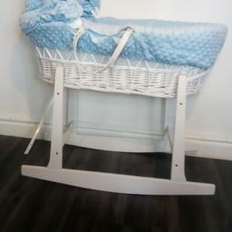 Baby Moses Basket With mattress and legs good condition, only 3 months was used, the  strip from legs is broken, but can easily be fixed. Free to  collect from WV12 5LE.