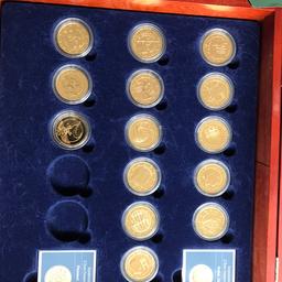 2 Euro Sammlung, 24 Karat vergoldet! Sammlung von Finnland nach Italien Sonderausgabe