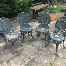 4 c metal garden chairs
Could do with painting